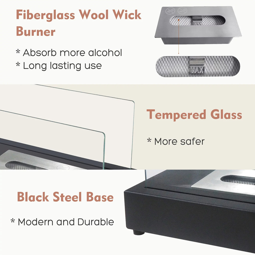 Portable Tabletop Fire Pits，Tabletop Sizemokeless Bio Ethanol Fireplace