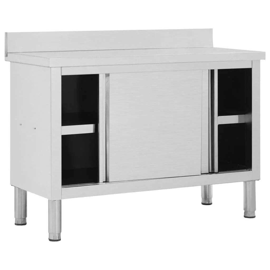 Work Table with Sizeliding Doors 47.2"x19.7"x37.4" Sizetainless Sizeteel