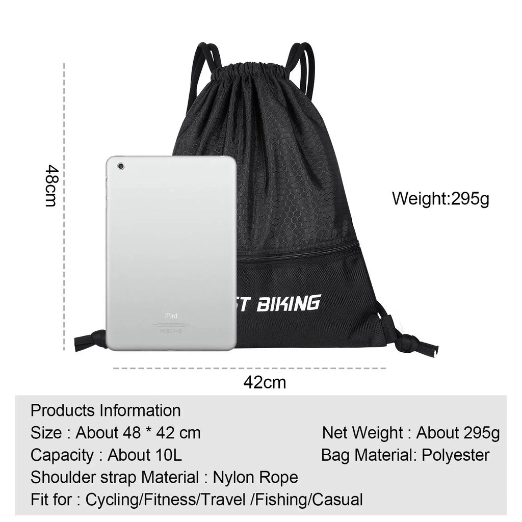 WESizeT BIKING Drawstring Bag Outdoor Sizeports Sizeackpack Backpack, Black