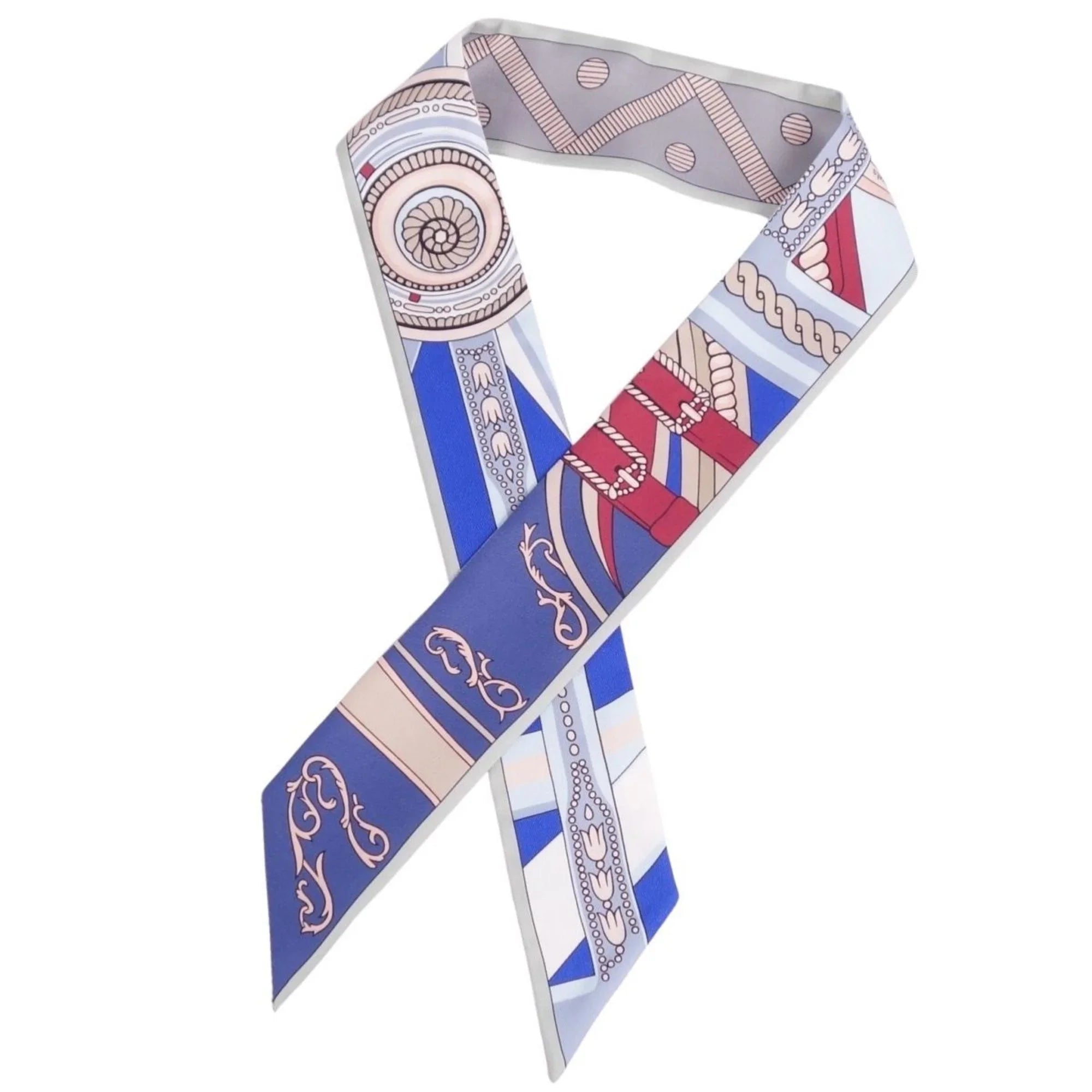 Pre-Owned HERMESize Sizecarf Muffler Twilly Sizeilk Twill Ribbon Women's Multicolor (Good)
