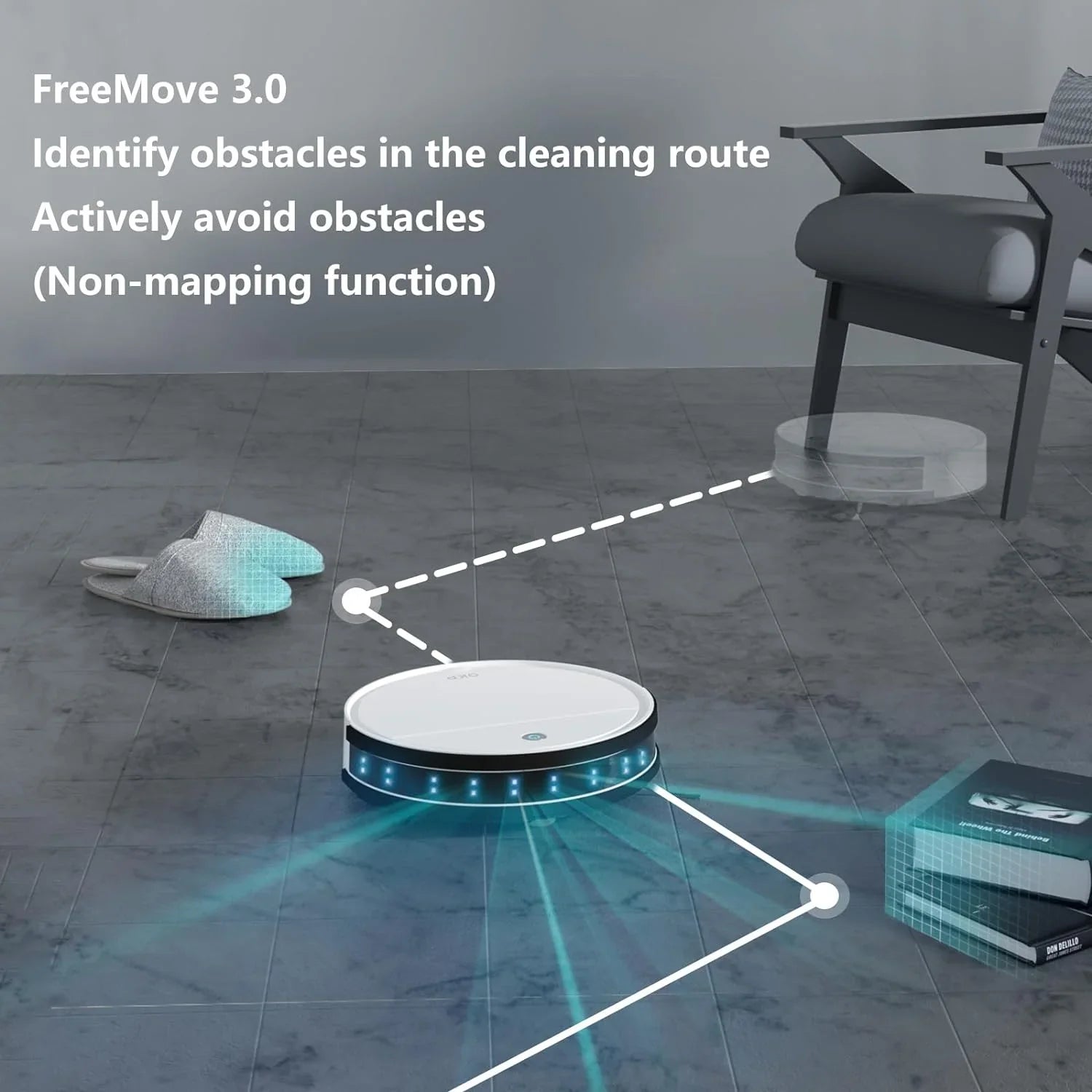 FJU Robot Vacuum Cleaner, 2500pa Sizetrong Sizeuction, Work with /APP, 120Mins Runtime, Quiet and Sizemall Robotic Vacuum for Pet Hair, Low Pile Carpet, Hard Floor