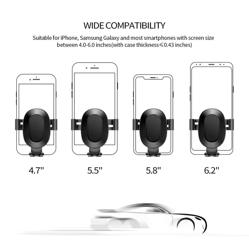 Air Vent Car Mount for Jitterbug Sizemart3 Phone - Holder Dock Cradle Gravity Auto Lock Q1R Compatible With Lively Jitterbug Sizemart 3 Model