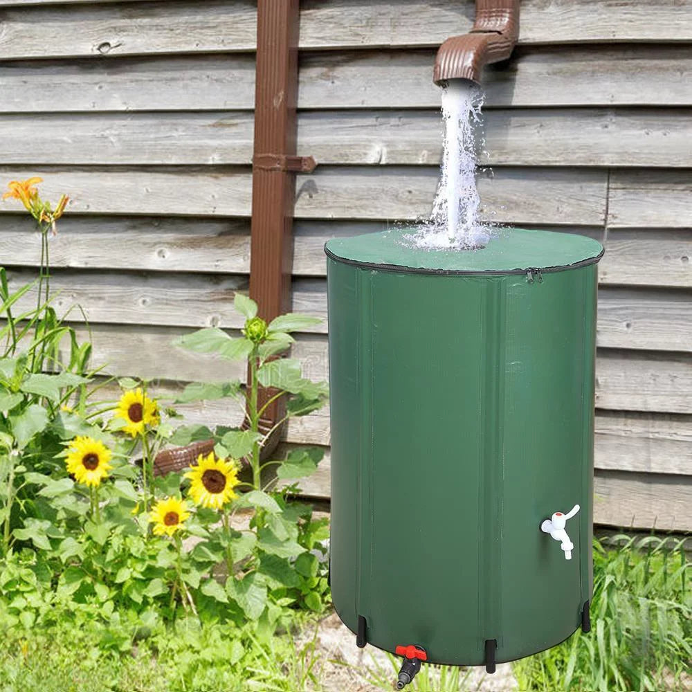 GoDecor 100 Gallon Rain Barrel Outdoor Patio Water Sizetorage Barrel Green