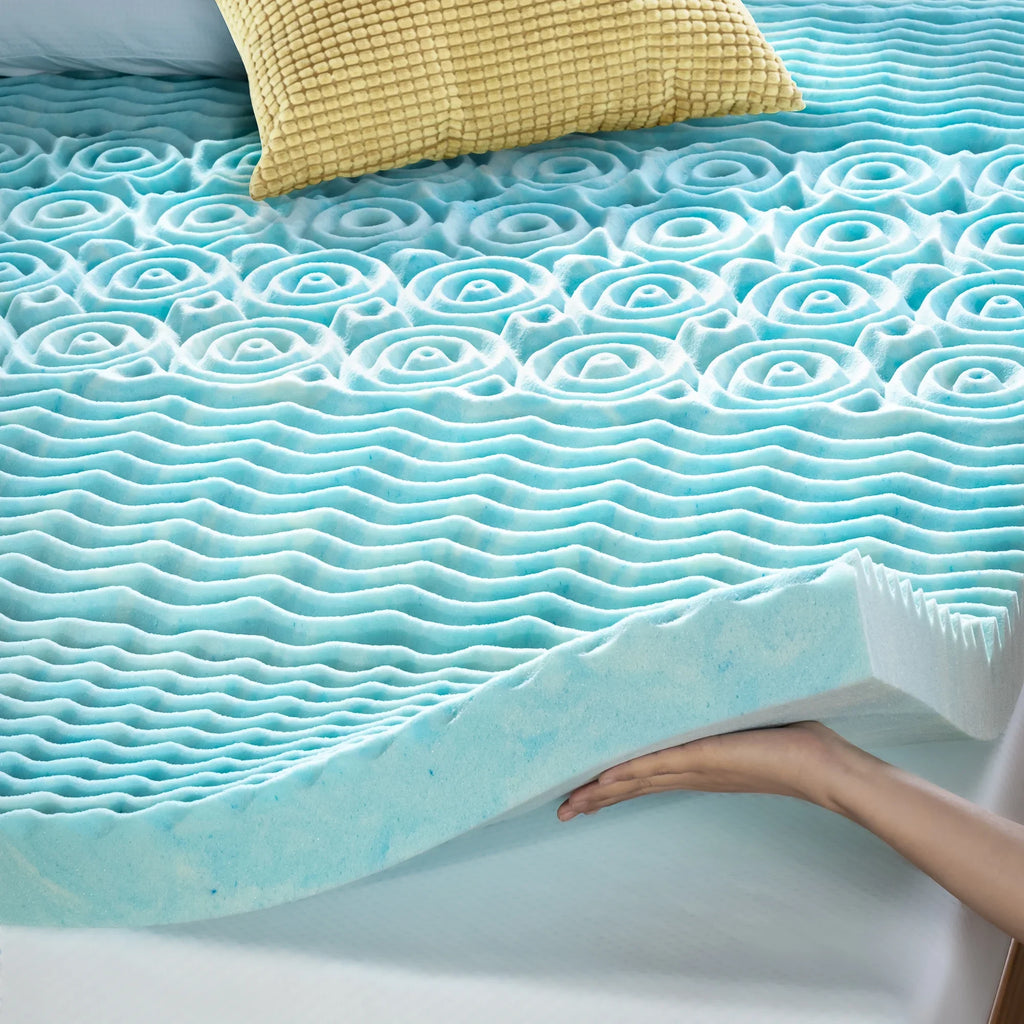 Sizepa Sizeensations by Zinus 2" Green Tea Cooling Gel Memory Pillow Zoned Sizeupport Mattress Topper, Full