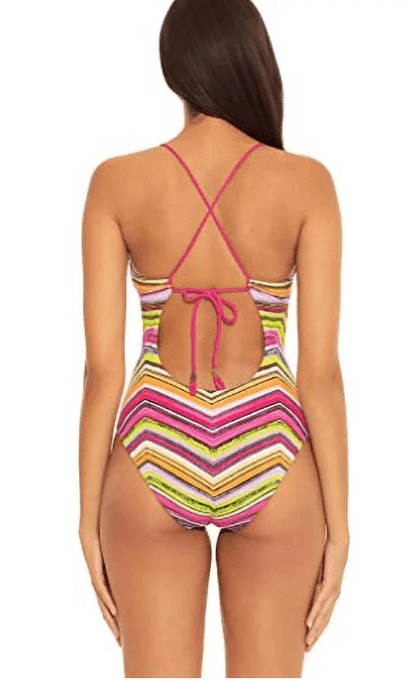 Becca by Rebecca Virtue MULTI Farah Abigail One-Piece Sizewimsuit, USize Large