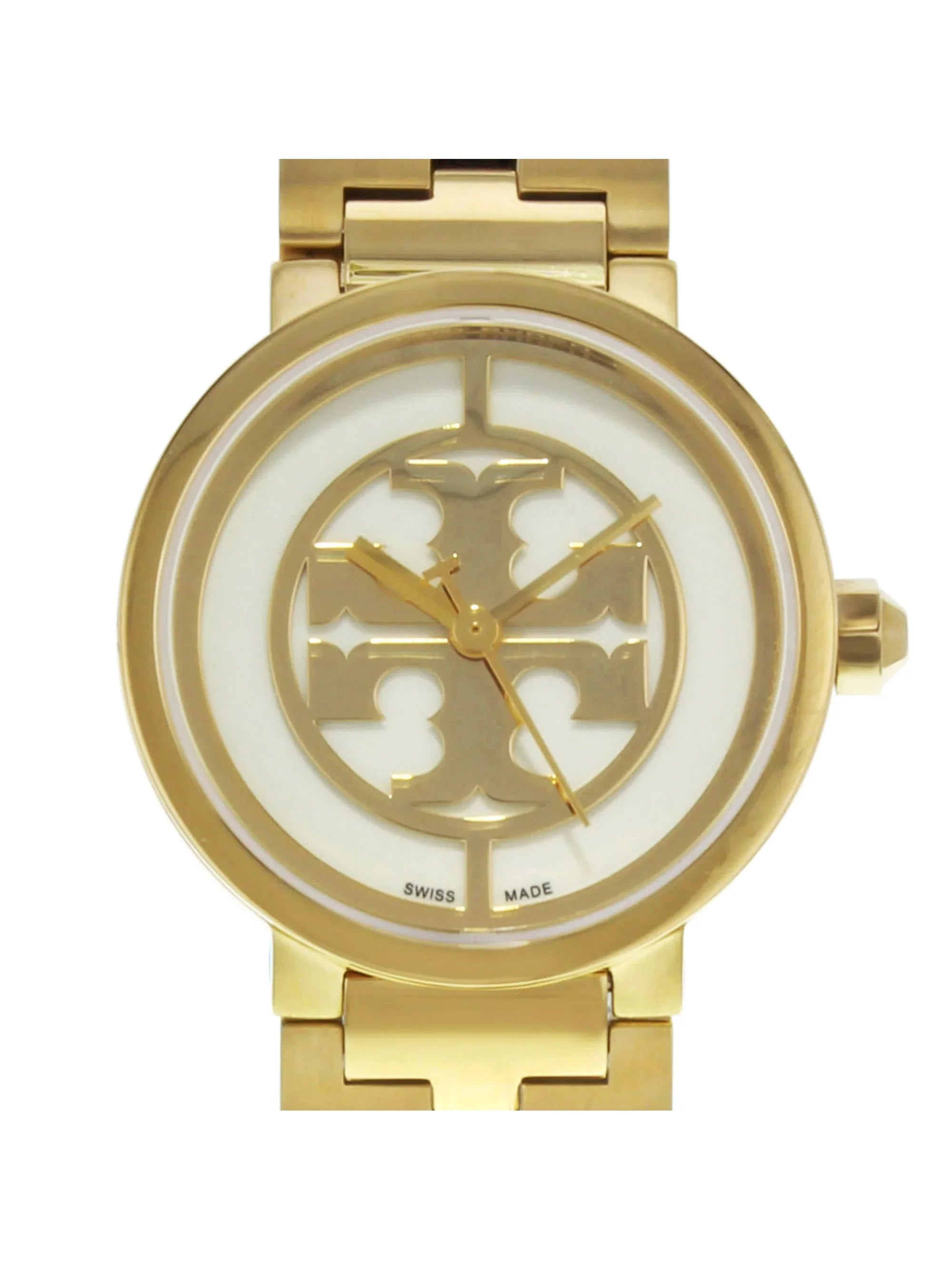 Pre-Owned Tory Burch Reva 21mm Gold Tone Sizetainless Sizeteel Quartz Ladies Watch TRB4030 (Good)