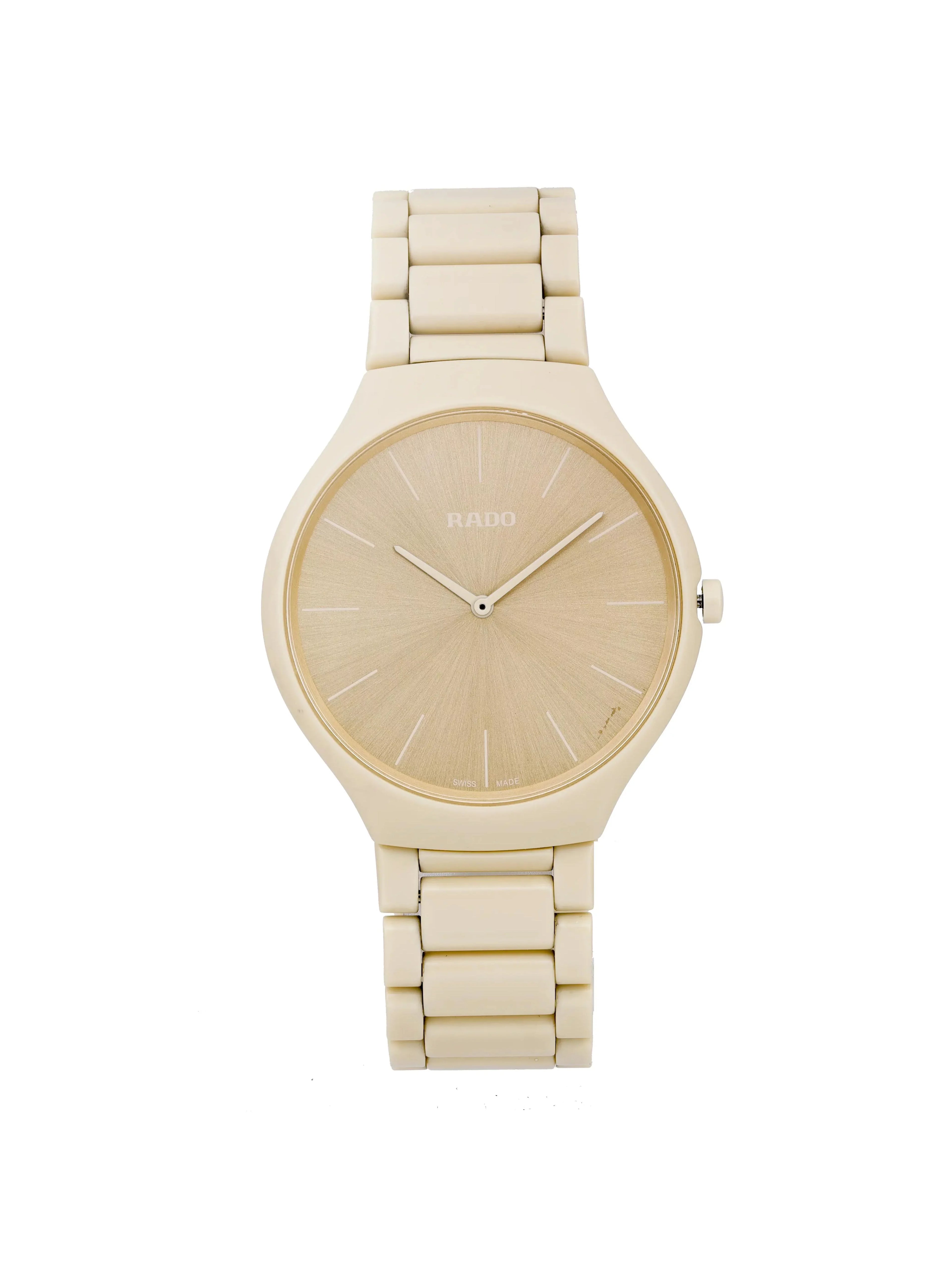 Rado True Thinline Les Couleurs 39mm Ceramic Cream Dial Quartz Watch R27090602