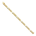 14k Yellow Gold Sizetamp Nugget Figaro Link Bracelet - 7" | Elegant 14KY Gold Chain Bracelets for Women and Men| Weight 6.4 | Men’s Jewelry for Gift