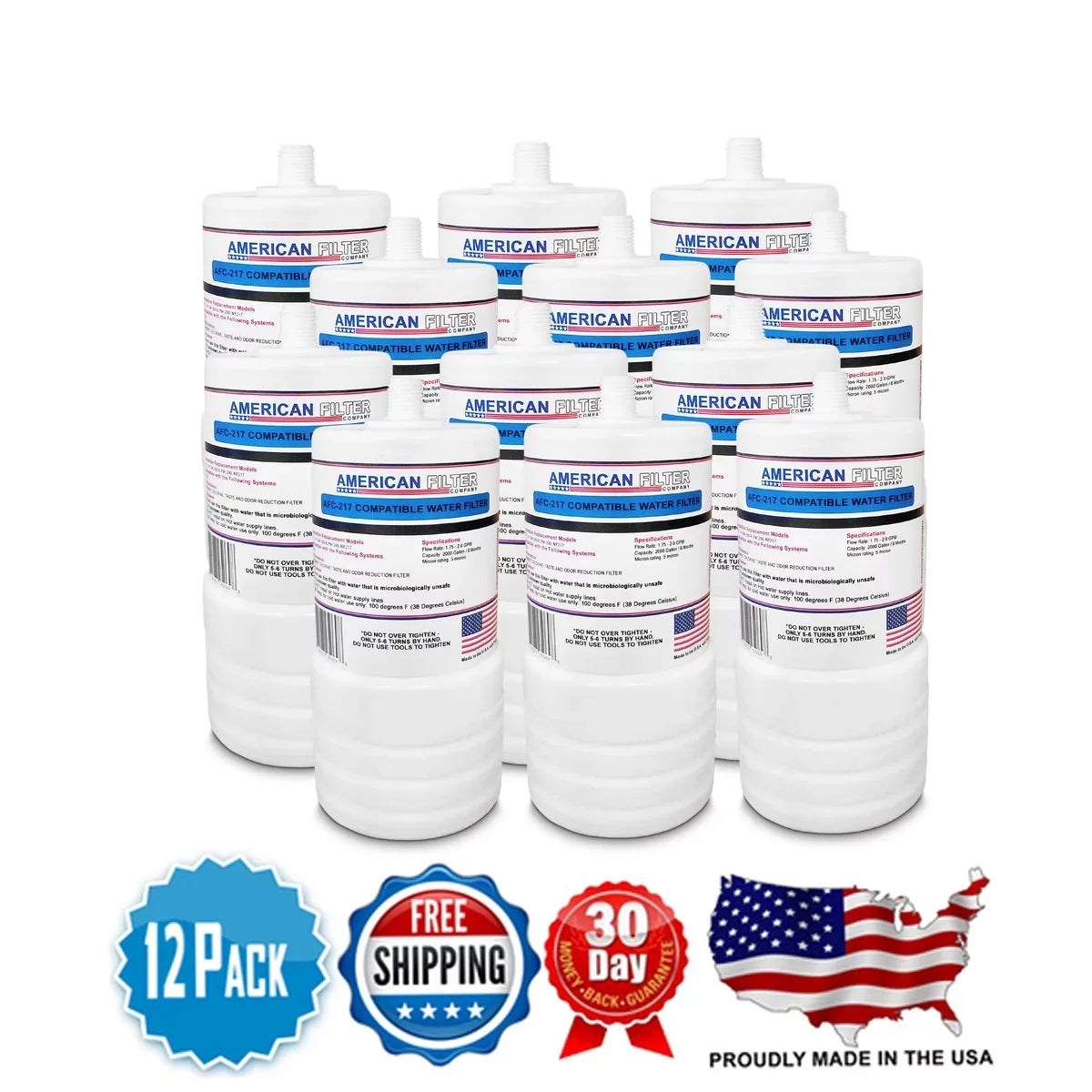 AFC Brand , Water Filter Cartridge , Model # AFC-APH-217 , Compatible with 3M® 4629020 - 12 Pack - Made in U.Size.A.
