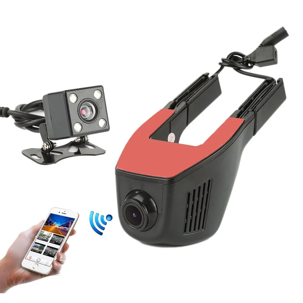 Wifi Car DVR Dash Camera Digital Video Recorder Camcorder Front rear camera  HD 1080P