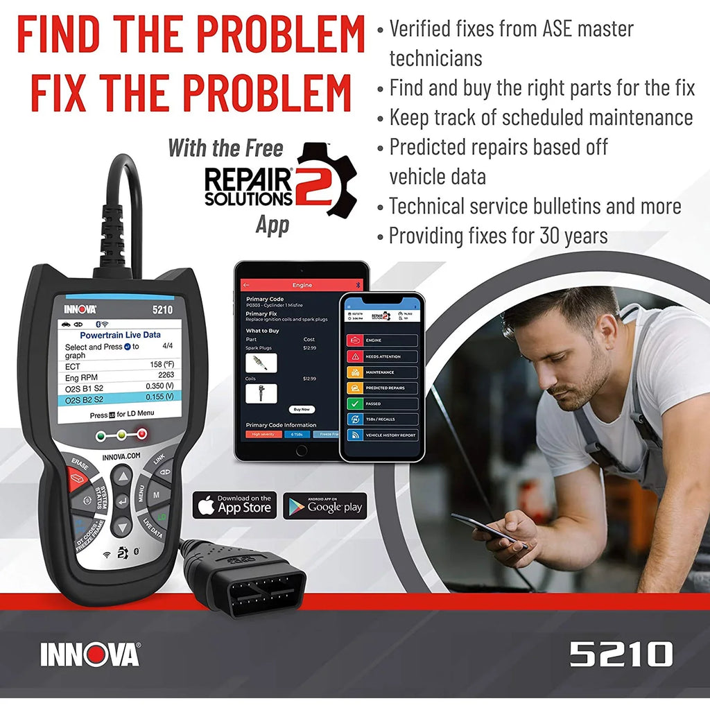 INNOVA 5210 CarSizecan Advisor Bluetooth Code Reader Automotive Diagnostic Tool