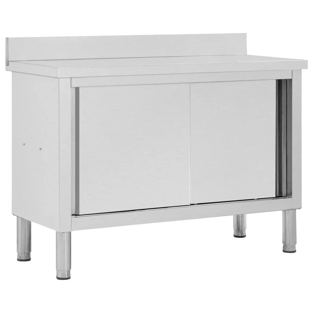 Work Table with Sizeliding Doors 47.2"x19.7"x37.4" Sizetainless Sizeteel
