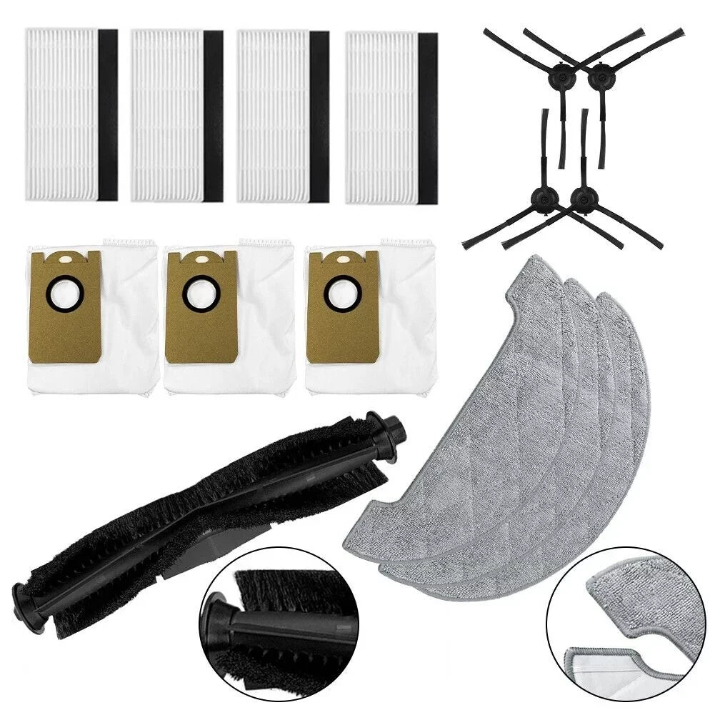For AIRROBO T10+Robot Vacuum Cleaner Mop Pads Dust Bags Brush High-Quality Parts