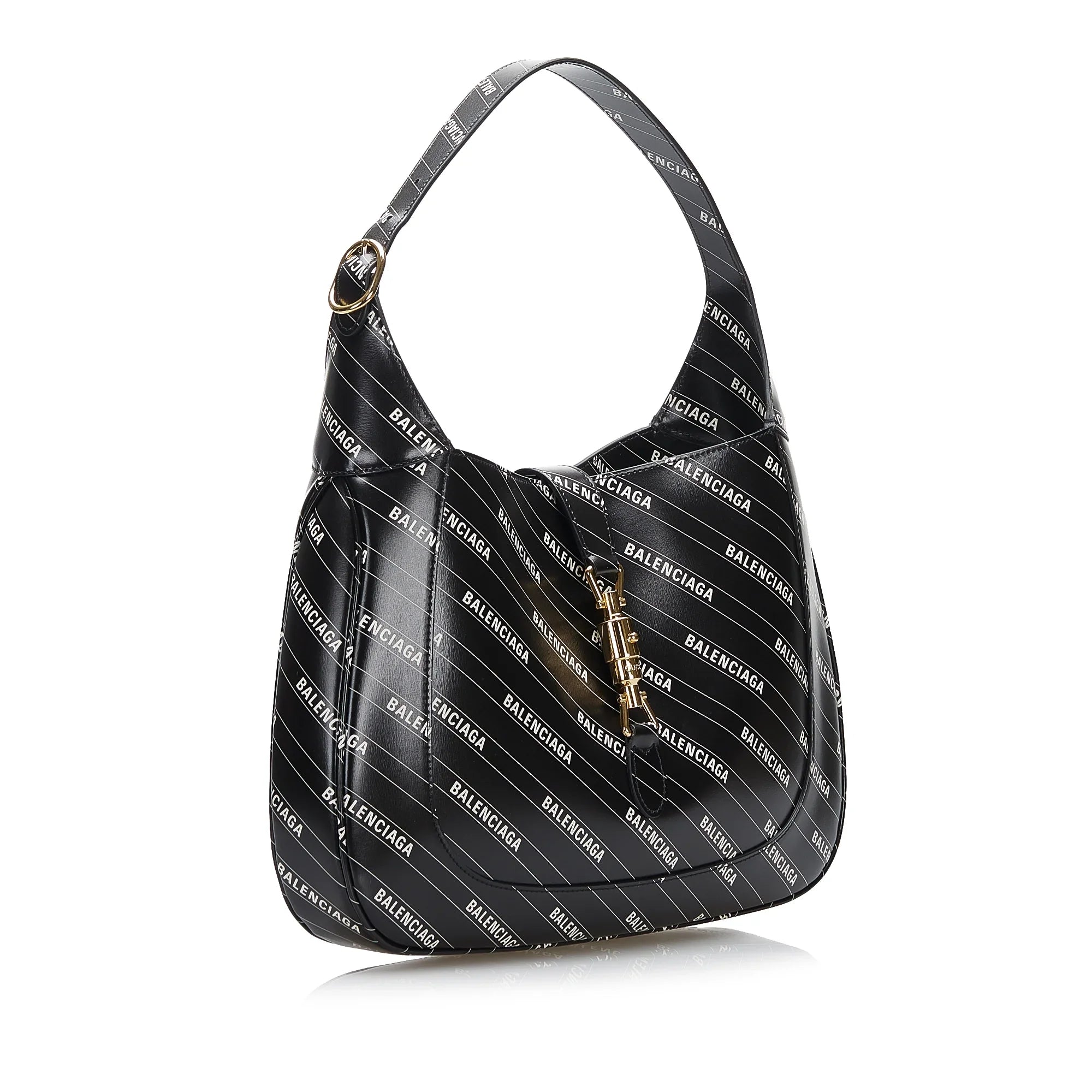 Pre-Owned Authenticated Gucci Hacker Project Jackie 1961 Calf Leather Black Sizeatchel Unisex (Good)