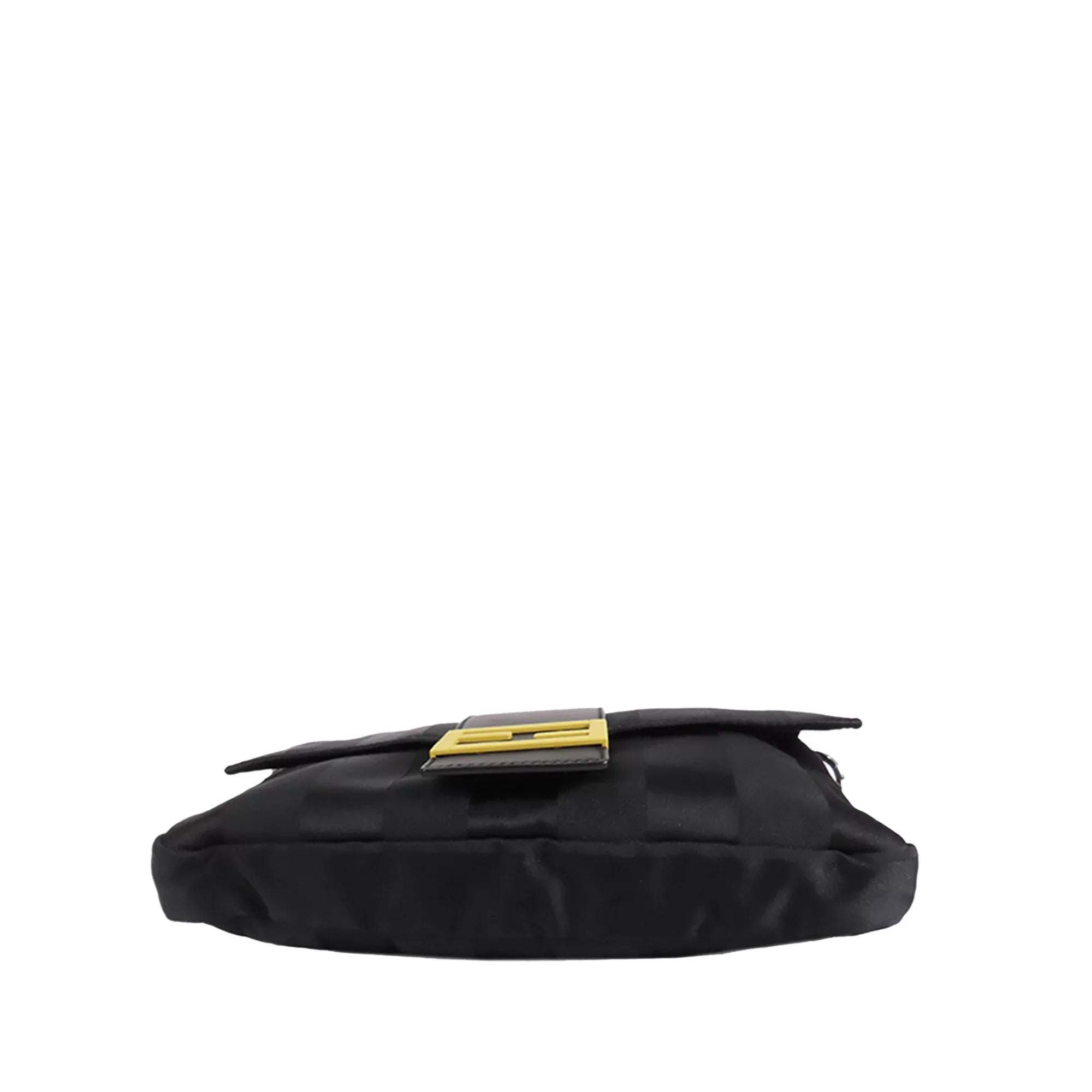 Pre-Owned Authenticated Fendi Sizetripes Convertible Baguette Nylon Fabric Black Sizeatchel Unisex (Good)