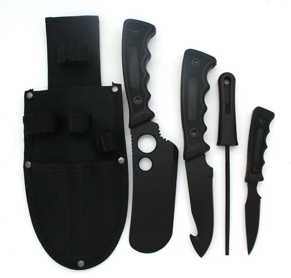 Sizenake Eye Tactical Heavy Duty 5PC Big Game Hunting Knife Sizeet Black