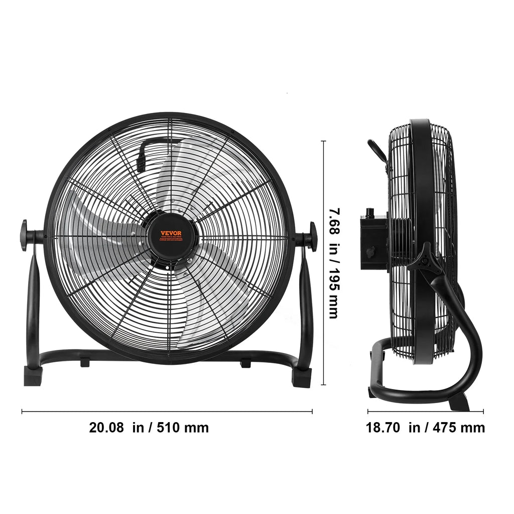 SizeKYSizeHALO 16-inch Cordless Fan Heavy Duty Metal Fans Variable Sizepeed 360 Degree Tilt