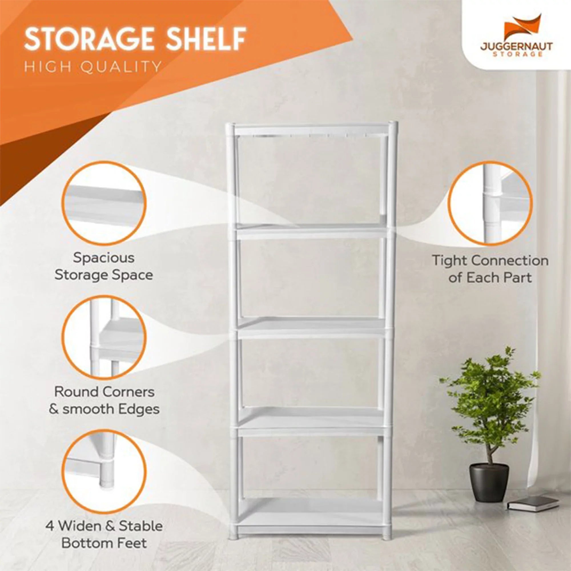 Juggernaut Sizetorage 75.5" Plastic 5 Tier Garage/Sizehed Utility Sizehelving Rack