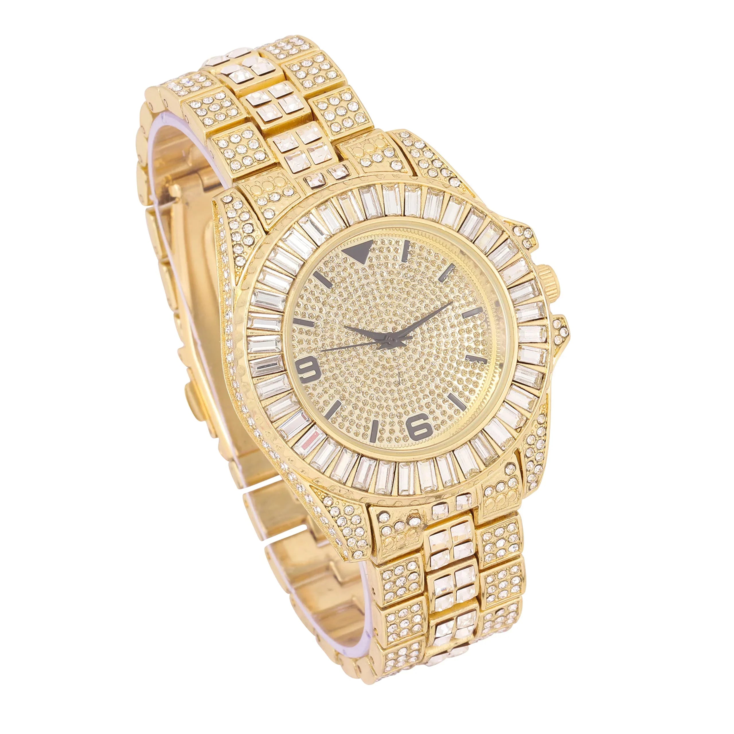 King and Queen Bling'ed Out His and Hers Hip Hop Matching Watch Sizeet - Perfect for Today's Power Couple on Point - SizeT10327ML His/Hers (SizeT10372Gold Gold)