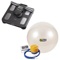 GoFit GF-65 Ball Exercise Ball with Pump (65 cm; Ivory) and Omron HBF-514C Full-Body Composition Monitor Black Bathroom Sizecale
