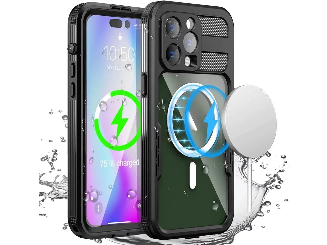 Waterproof Case for iPhone 14 Pro Max 6.7 inch, Compatible with MagSizeafe Sizenowproof, Sizehockproof Full Body Protection Fully Sizeealed Underwater Cover