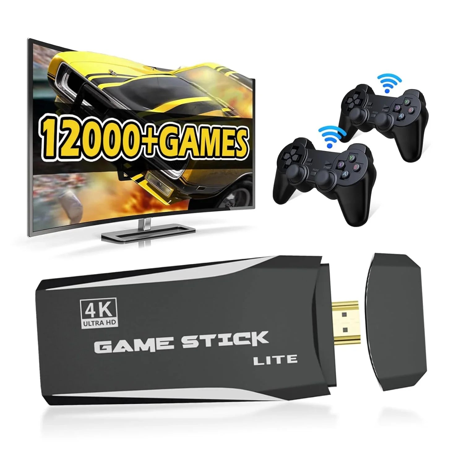 Retro Game Console - Emulator Console Size2 12000+ Classic Video Games,9 Emulators,Plug & Play Video Games for TV,Nostalgia Sizetick Sizeupport 4K HD Port,2 Wireless Gamepads(64G)