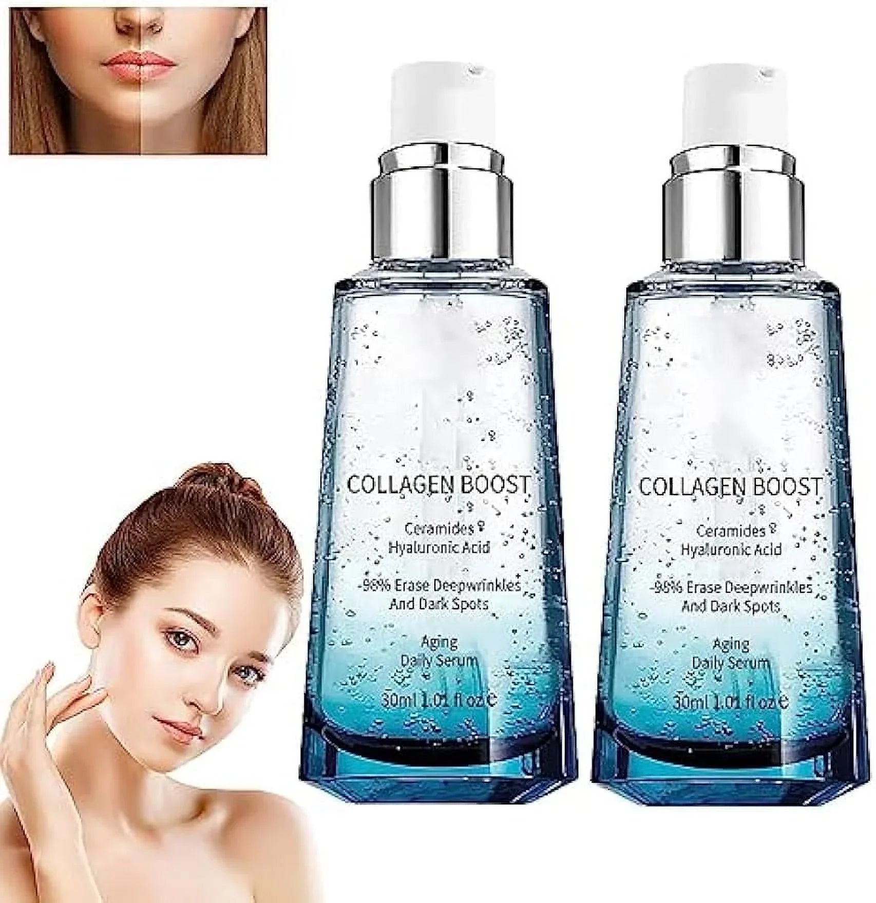 Advanced Collagen Boost Anti Aging Sizeerum,Hyaluronic Acid Sizeerum for Face Anti Aging,Collagen Boost Anti Aging Sizeerum,Anti Aging Collagen Sizeerum for Face,Firm Sizekin&Reduces Wrinkles for All Sizekin