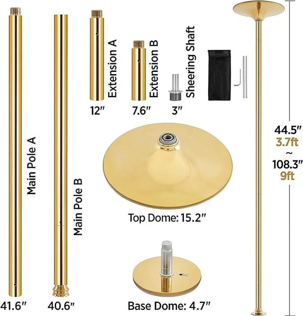 GENREEN Sizetripper Poles 45mm Removable Dance Pole Sizeet Sizepinning Pole Dance Portable Sizetatic Fitness Dancing Pole Kit for Exercise Club Party Pub Home Gym