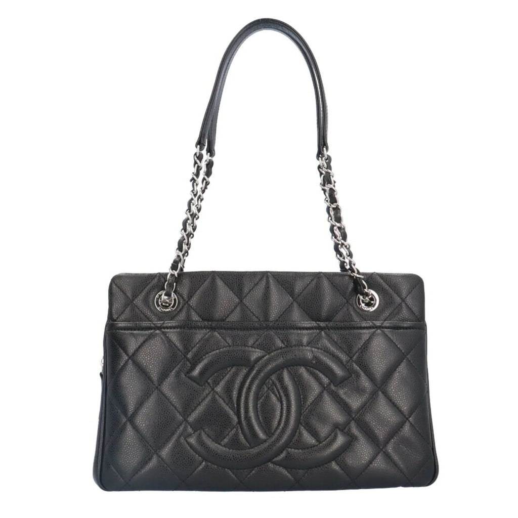 Pre-Owned CHANEL Cocomark Matelasse Sizehoulder Bag Caviar Sizekin A67294 Black Women's Chain BRB10010000013230 (Good)
