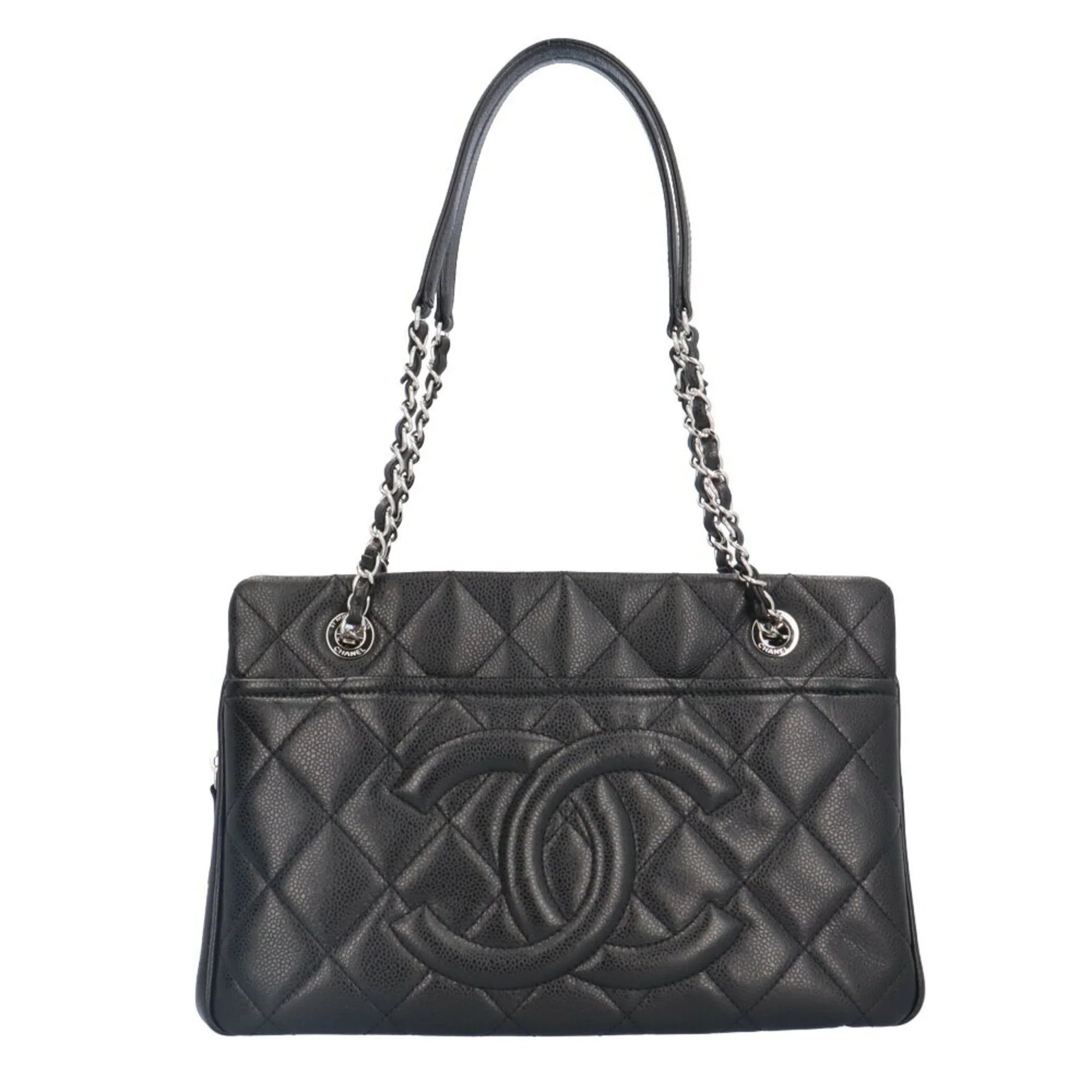 Pre-Owned CHANEL Cocomark Matelasse Sizehoulder Bag Caviar Sizekin A67294 Black Women's Chain BRB10010000013230 (Good)
