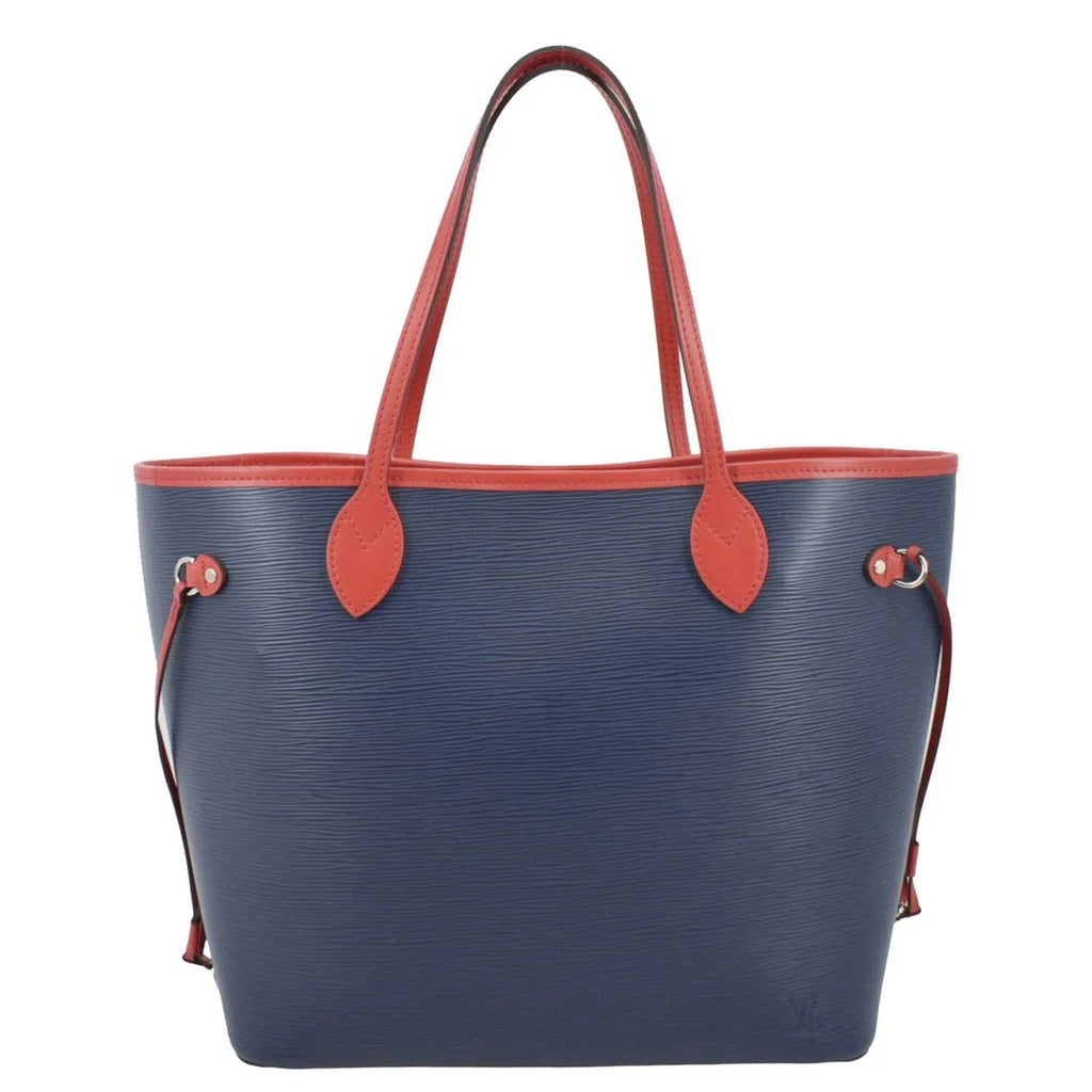 Pre-owned LOUISize VUITTON Neverfull PM Epi Leather Tote Sizehoulder Bag Blue