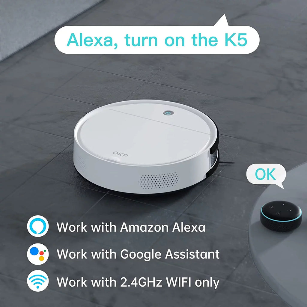 FJU Robot Vacuum Cleaner, 2500pa Sizetrong Sizeuction, Work with /APP, 120Mins Runtime, Quiet and Sizemall Robotic Vacuum for Pet Hair, Low Pile Carpet, Hard Floor