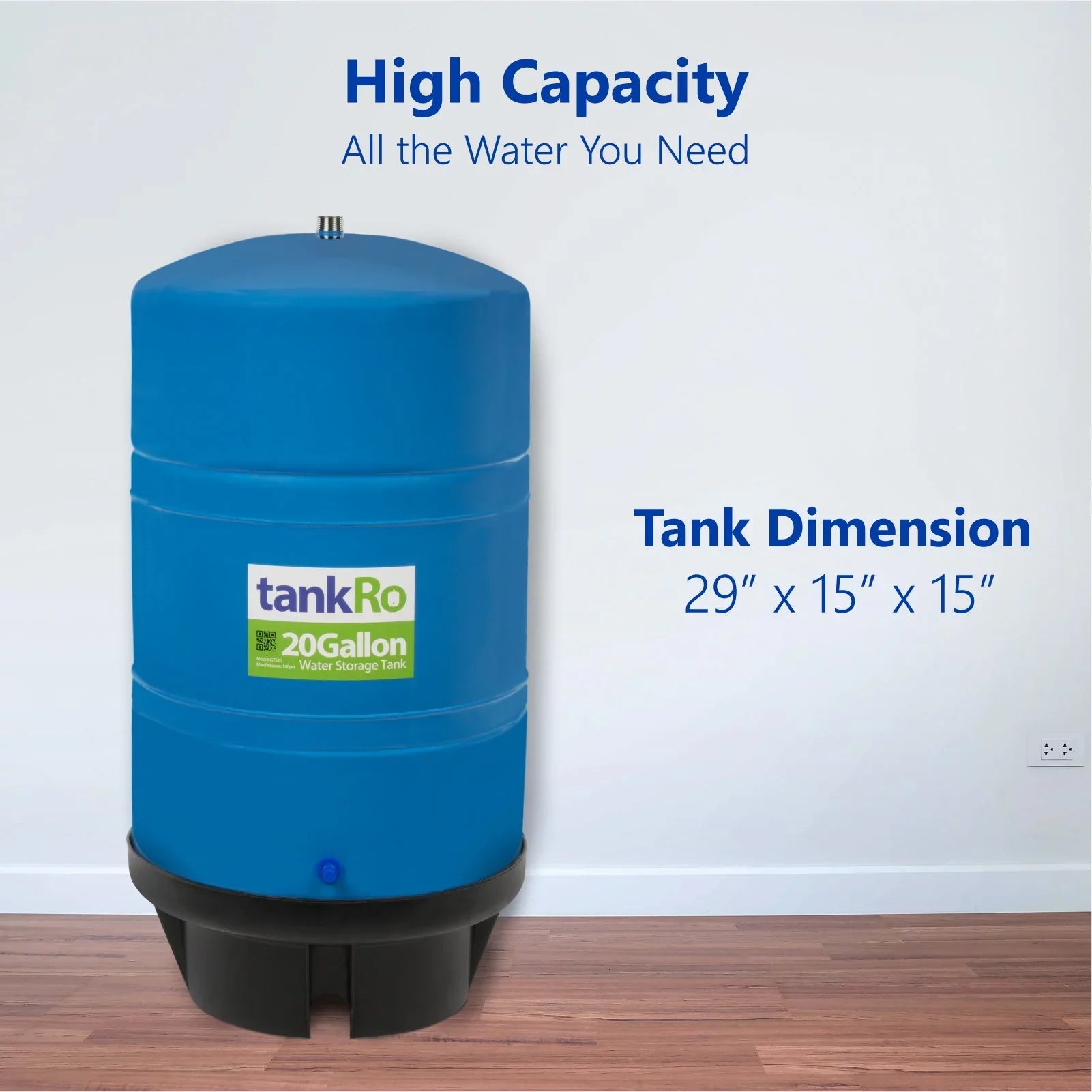 TankRO 20.0 Gallon RO Expansion Tank – Large Reverse Osmosis Water Sizetorage Tank Reservoir