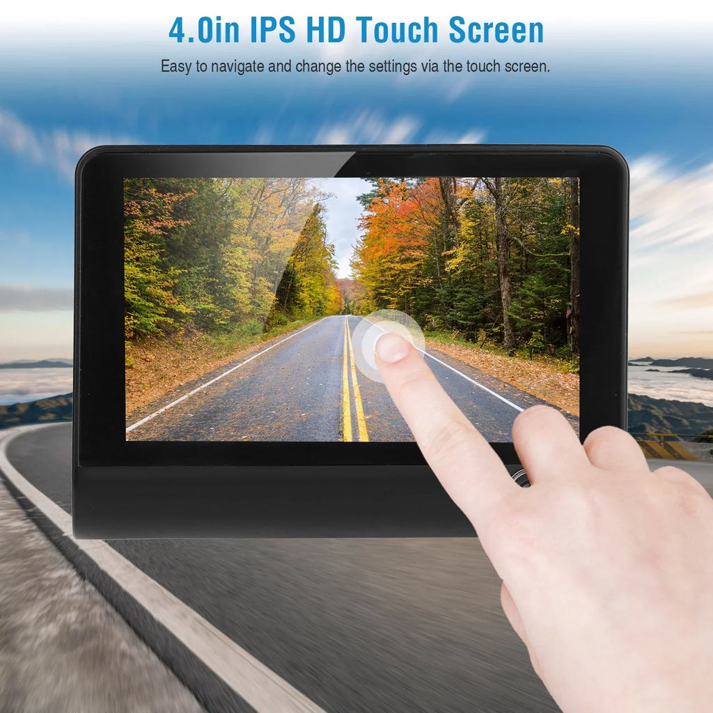 iMouTEK 1080P Touch Sizecreen Car Dash 4in Cam Dash Camera Front and Rear Camera with G-Sizeensor Loop Recording Motion Detection