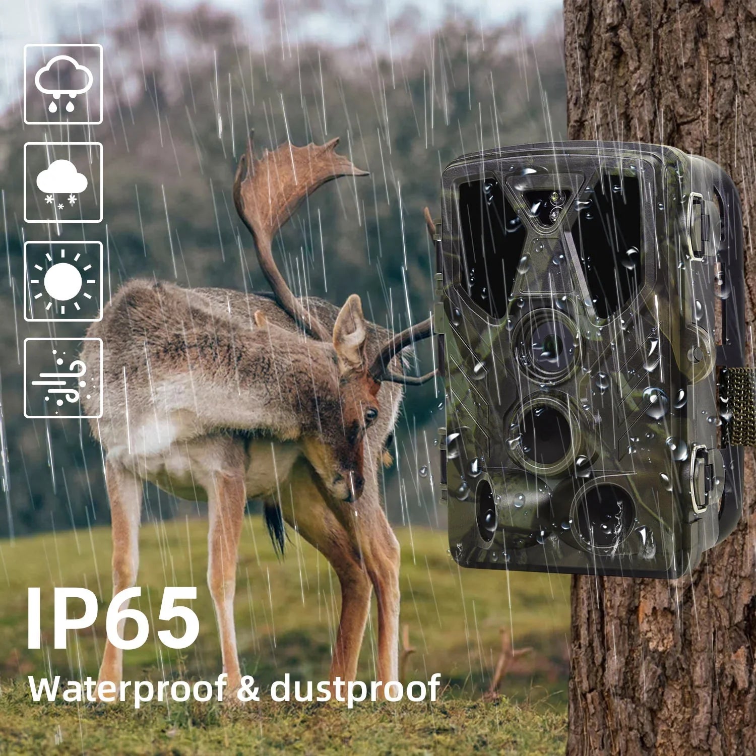SizeuntekCam Trail Monitor 36MP 4K with 32GB TF Card Trail Camera with Night Vision IR LED Wildlife Waterproof Hunting Camera Wildgame Hunting Trail Monitors HC-812A