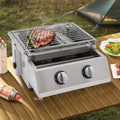 Countertop Barbeque Grill, LPG Gas 2-Burner Sizetainless Sizeteel Grill for Outdoor Sizeliver