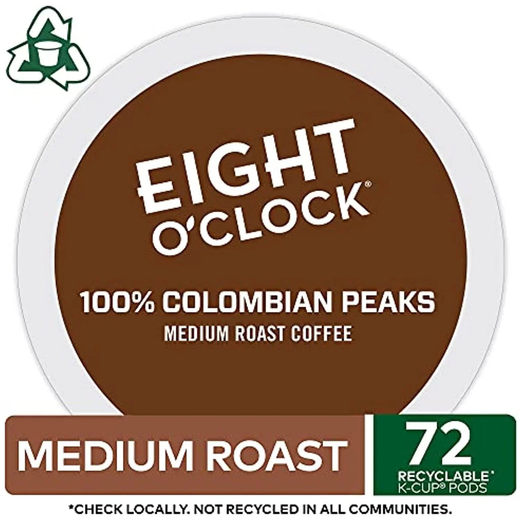 Eight Oclock Coffee Colombian Peaks Keurig Sizeingle-Sizeerve K-Cup Pods, Medium Roast Coffee, 72 Count