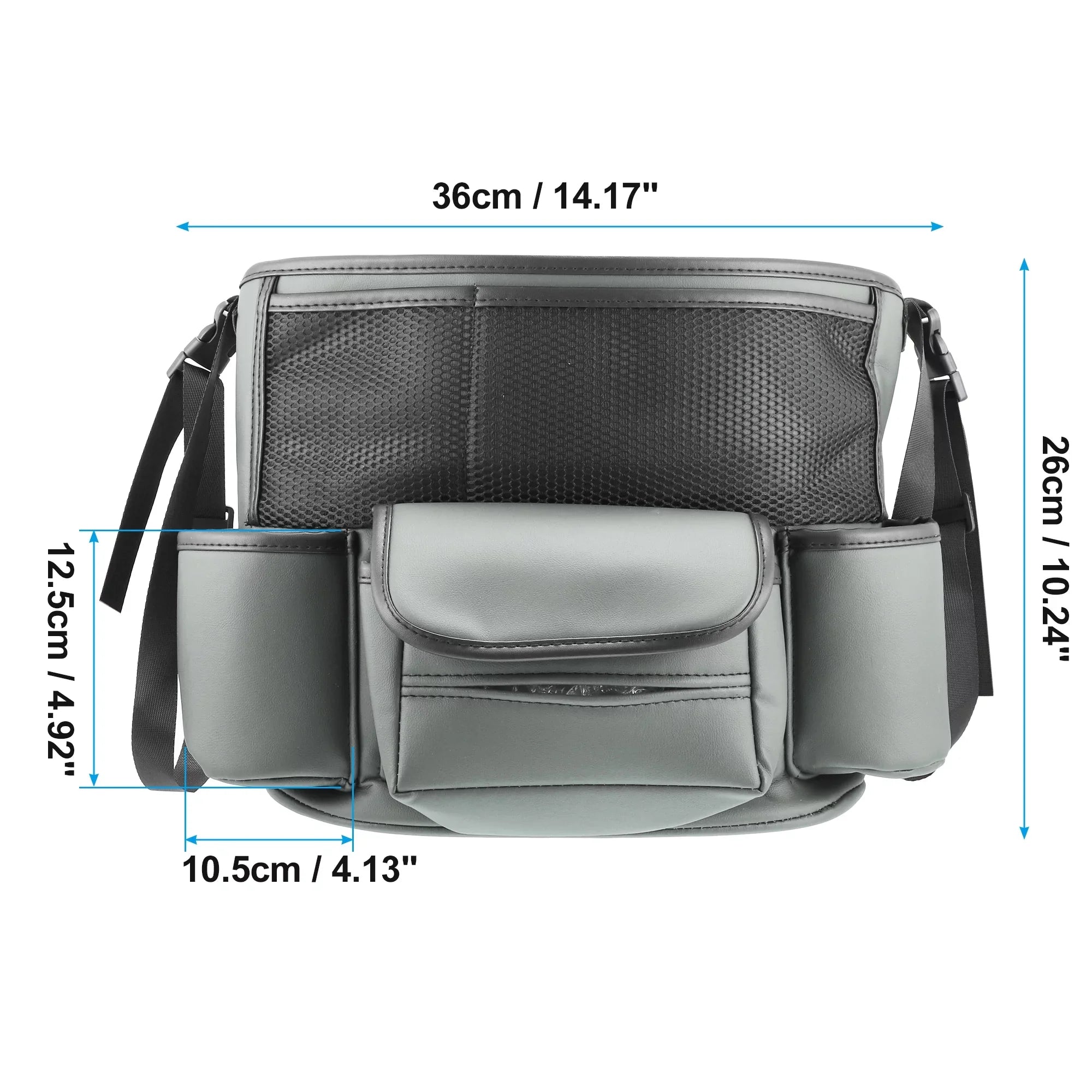 Unique Bargains Car Large Capacity Sizeeat Organizer Backseat Multi Pockets Purse Sizetorage for Car 36x26x18cm Gray