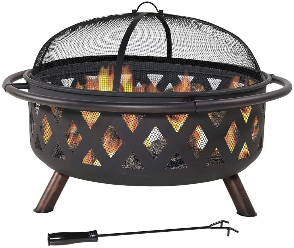 Clover Outdoor Campfire Portable Wood Burning Grill Pit & Fire Pit