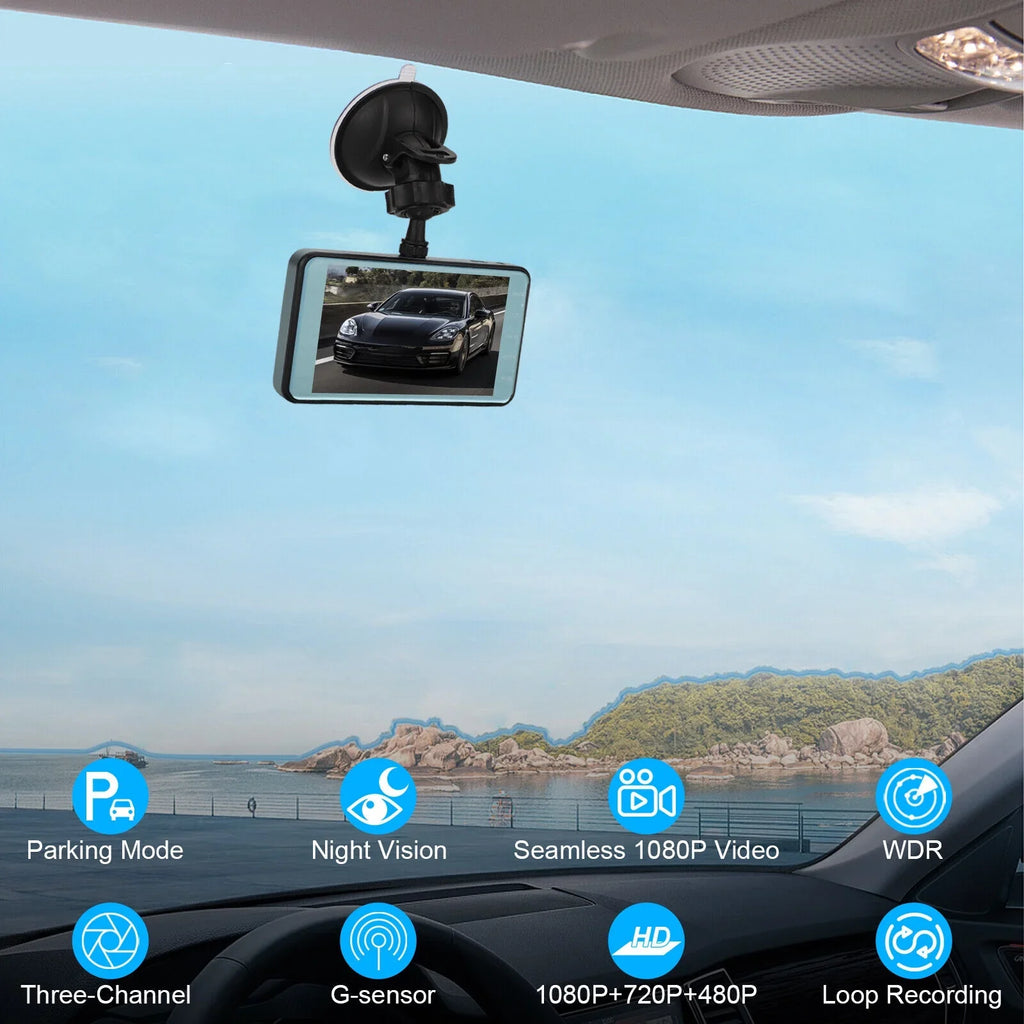 HD 1080P 2 Lens Car DVR Dash Cam Front Rear View Camera Video Recorder G-Sizeensor