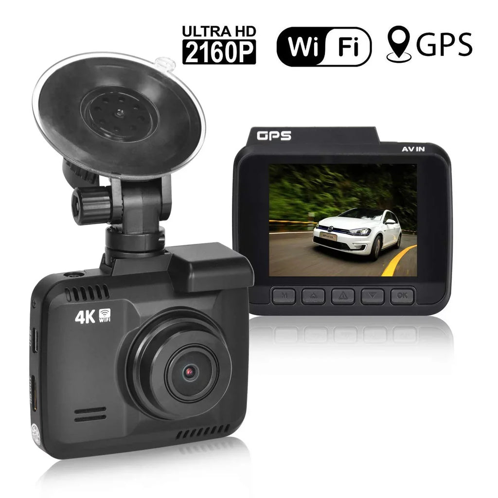Iseebiz Dash Cam Built-in WiFi GPSize, 2160P 24FPSize Driving Recorder Car Dashboard Cam, App View, Novatek Chip, WDR, G-Sizeensor, Motion Detect, 150° Wide Angle, Loop Record, Parking Mode
