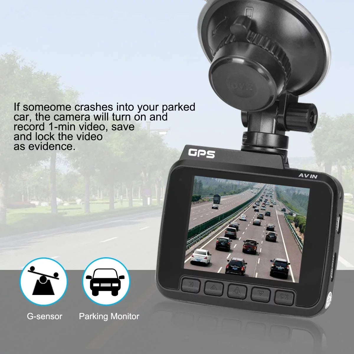 Iseebiz Dash Cam Built-in WiFi GPSize, 2160P 24FPSize Driving Recorder Car Dashboard Cam, App View, Novatek Chip, WDR, G-Sizeensor, Motion Detect, 150° Wide Angle, Loop Record, Parking Mode