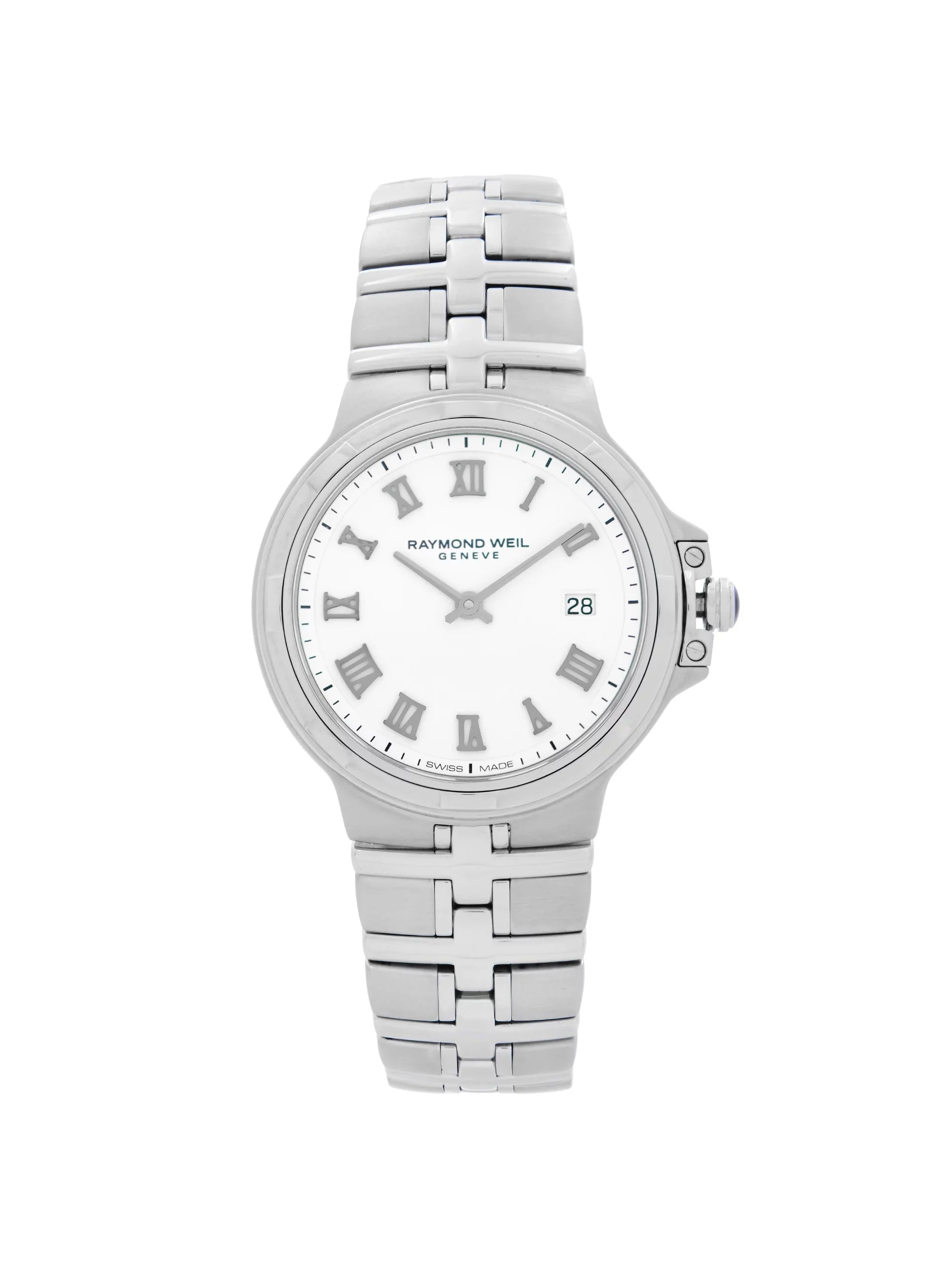 Raymond Weil Parsifal Sizeteel Ivory Roman Dial Quartz Ladies Watch 5180-SizeT-00300