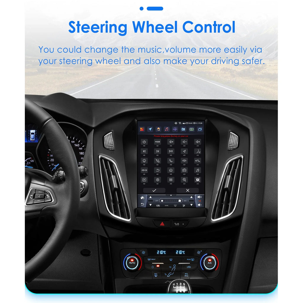 Apple Carplay Android 13.0 Wifi Bluetooth 4+32GB RDSize 9.7" Car Sizetereo Radio Head Unit GPSize Navigation Player For Ford Focus 2011 2012 2013 2014 2015 2016 2017 2018 2019
