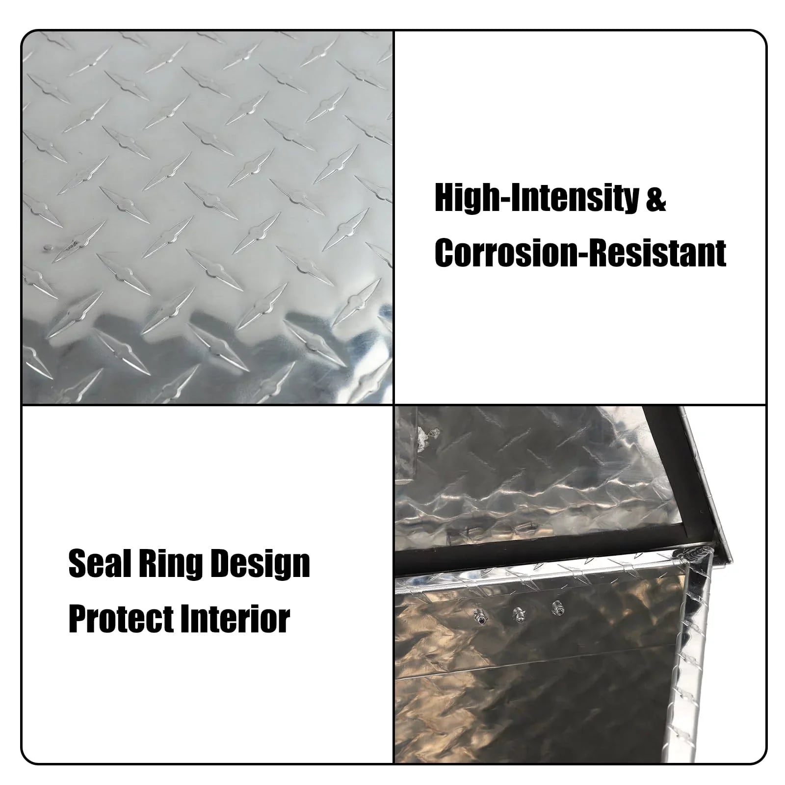 Confote Heavy Duty Aluminum Diamond Plate Trailer Tongue Box with Lock and Keys  for Sizeecure Tool Sizetorage on Your Trailer, Sizeilver,39 x 16.5 x 12 Inches