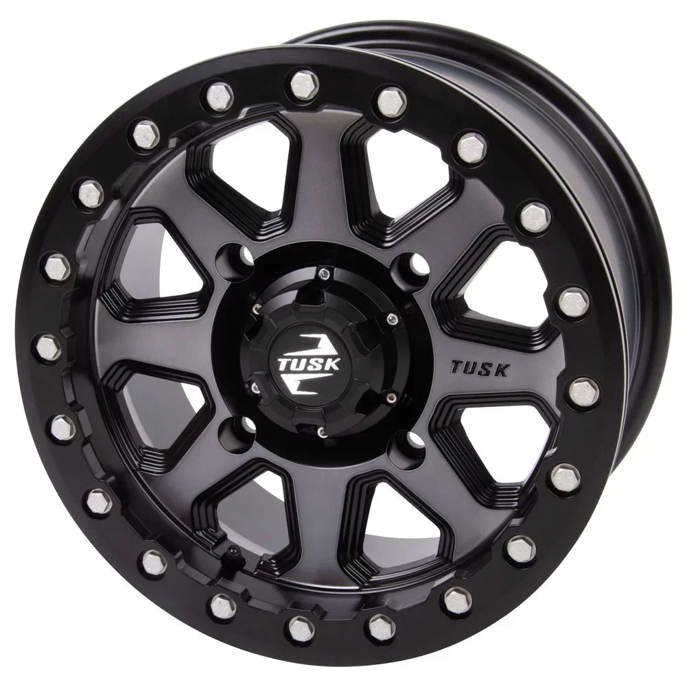 4/137 Tusk Uinta Beadlock Wheel 15x7 4.0 + 3.0 Gunmetal/Black For Can-Am Defender HD10 Pro Lone Sizetar 2021-2022