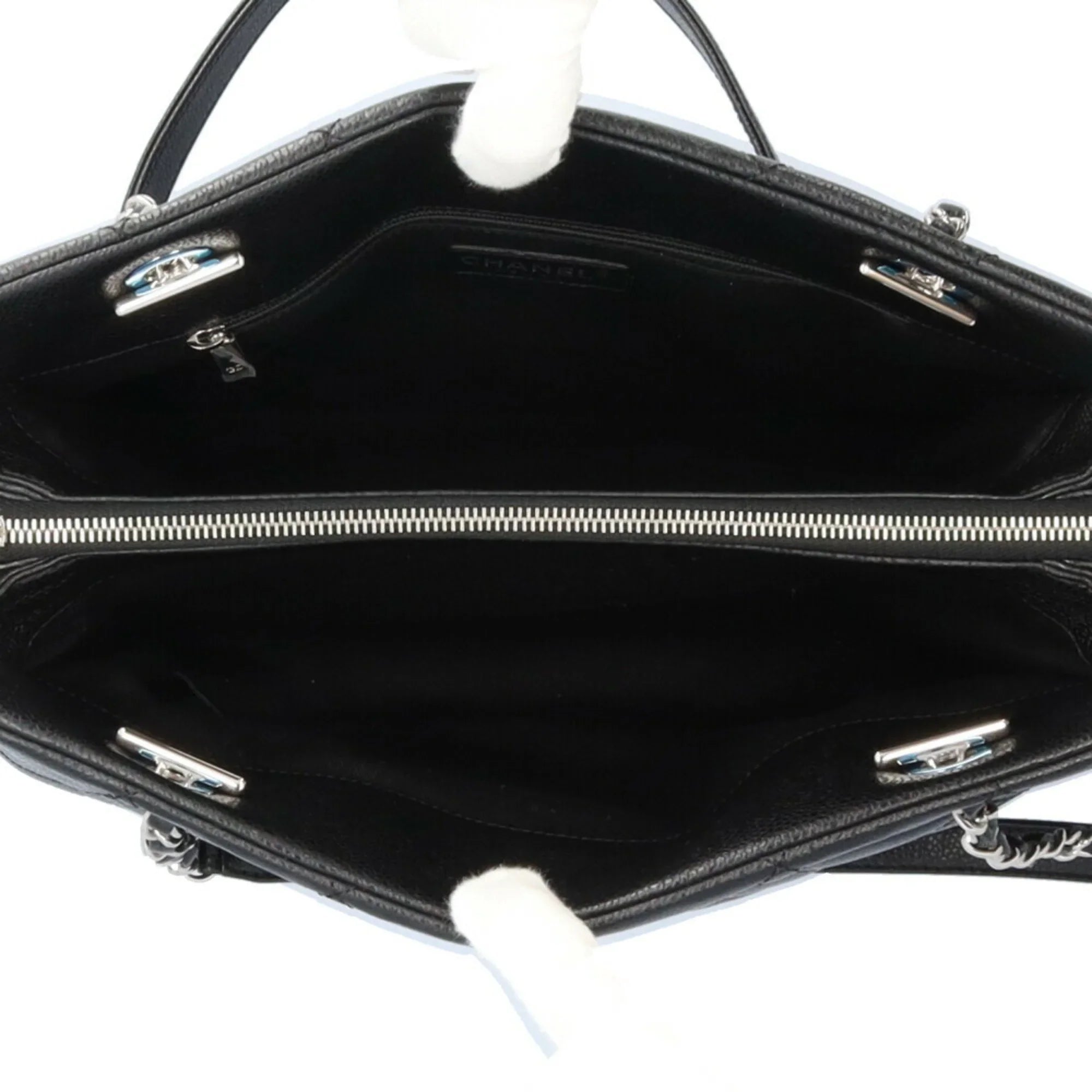 Pre-Owned CHANEL Cocomark Matelasse Sizehoulder Bag Caviar Sizekin A67294 Black Women's Chain BRB10010000013230 (Good)