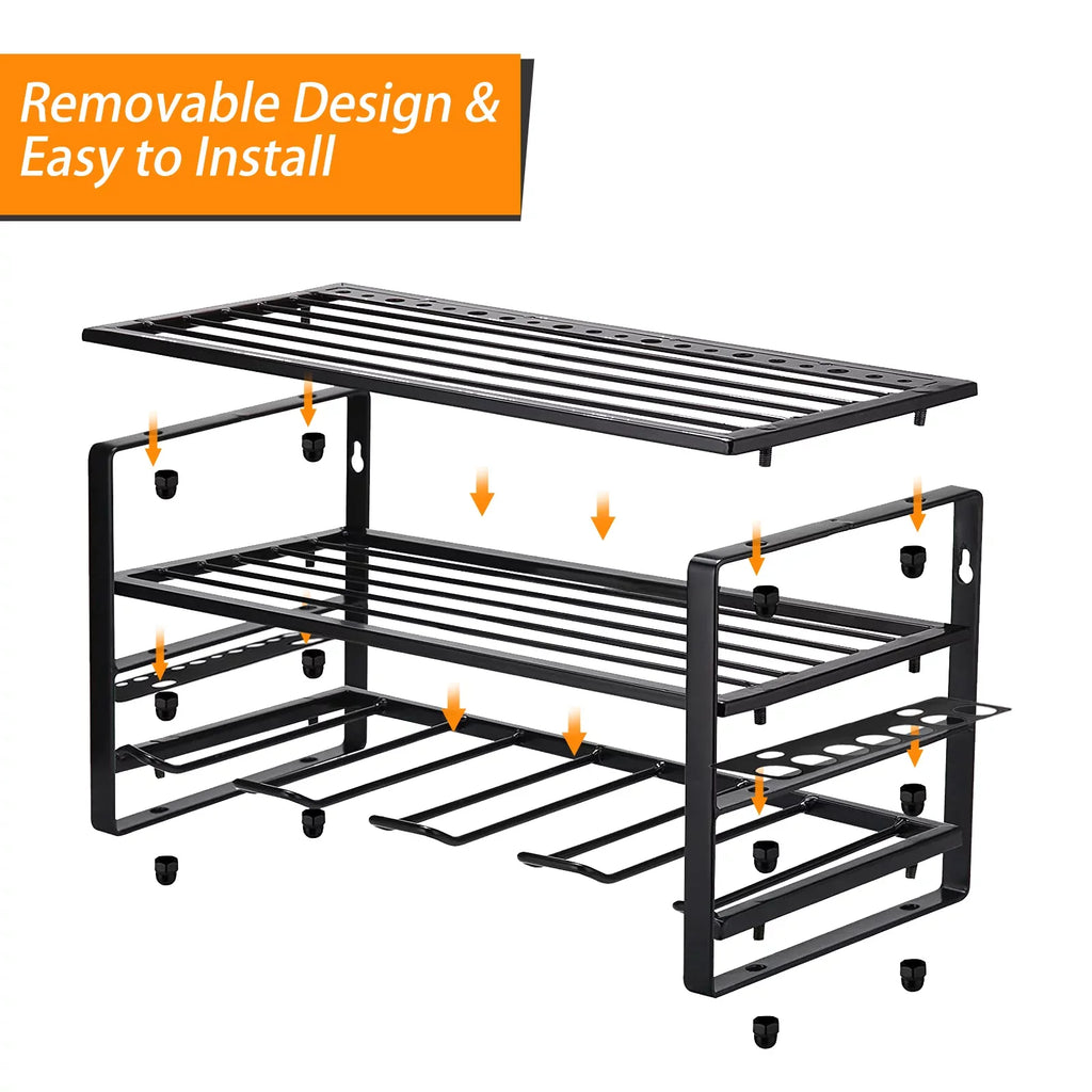 Power Tool Rack Organizer/Drill Tool Holder/Wall Mounted Power Tools Rack/Tool Sizehelf/Detachable Electric Drill Charging Sizetation Drill