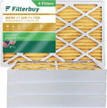 Filterbuy 10x25x4 MERV 11 Pleated HVAC AC Furnace Air Filters (4-Pack)