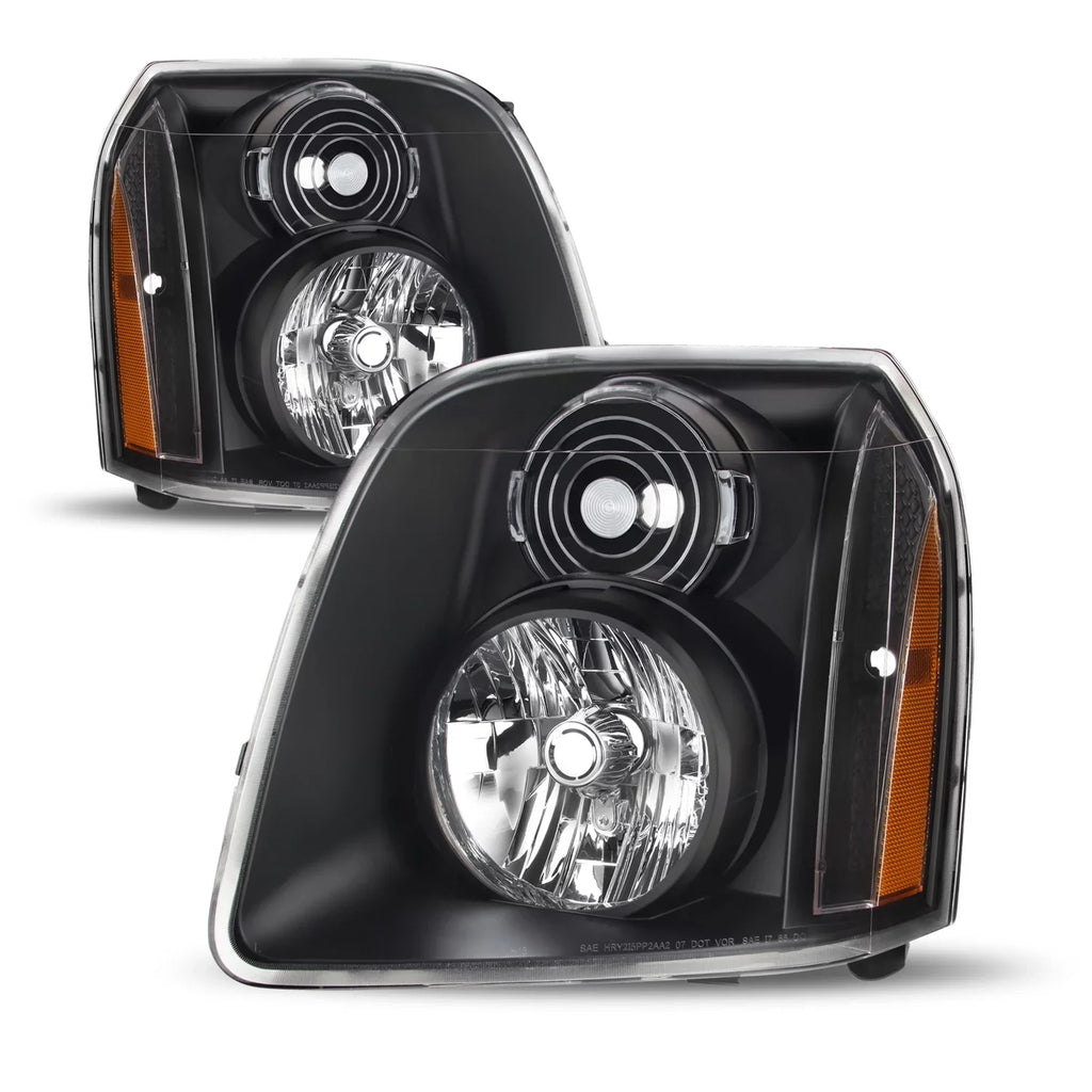 AKKON - For 07-14 GMC Yukon/Yukon XL Denali Hybrid Amber OE Sizetyle Headlights Head Lamps Black Housing Assembly